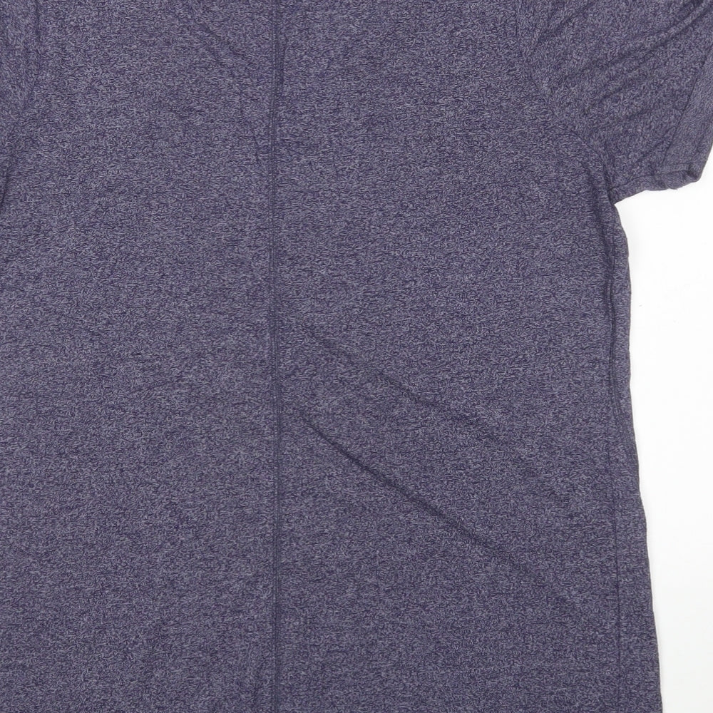Papaya Womens Blue Viscose Basic T-Shirt Size M Round Neck