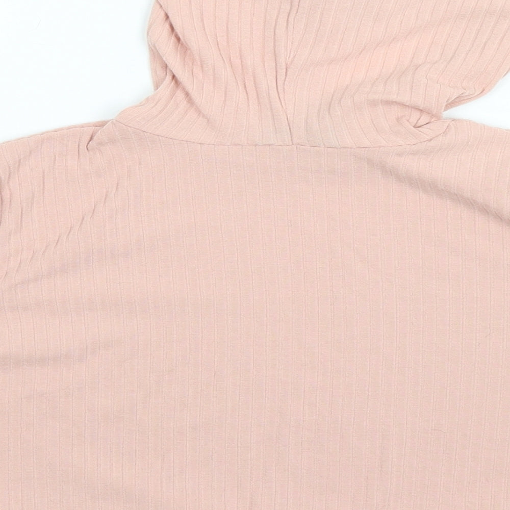 New Look Womens Pink Viscose Pullover Hoodie Size M