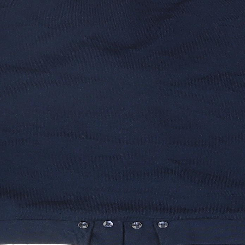 Per Una Womens Blue Round Neck Viscose Cardigan Jumper Size 14
