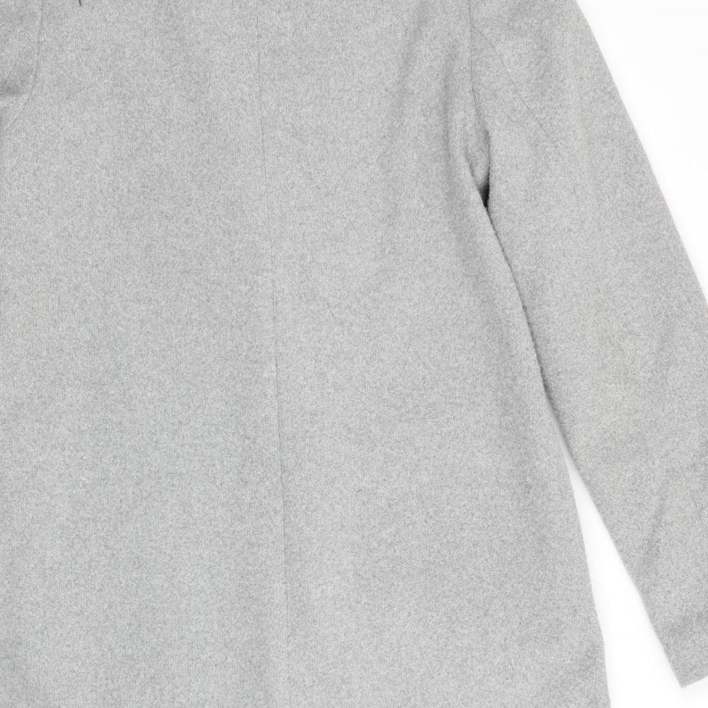 New Look Womens Green Overcoat Coat Size 10 - Pale Green Grey