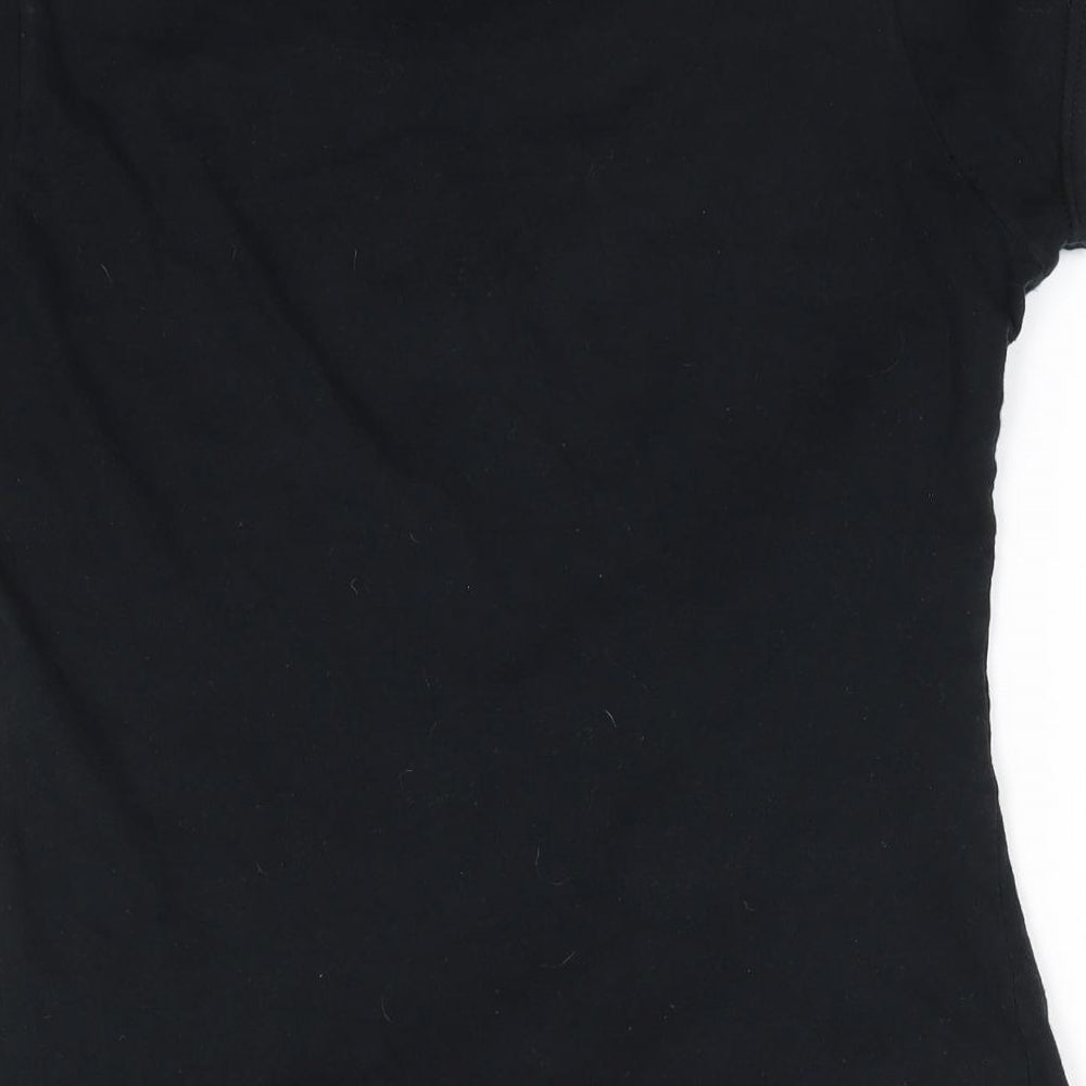 Gildan Womens Black Cotton Basic T-Shirt Size S Round Neck - Humpty Dumpty Was Pushed