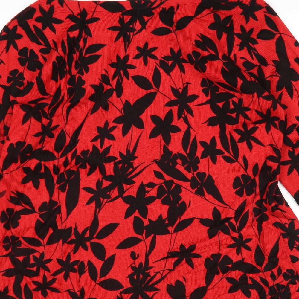 Matalan Womens Multicoloured Round Neck Floral Acrylic Pullover Jumper Size 14