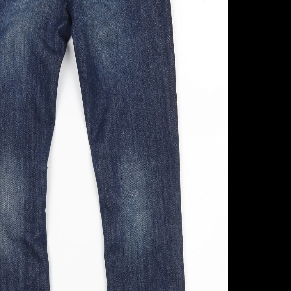 Next Boys Blue Cotton Straight Jeans Size 9 Months Regular
