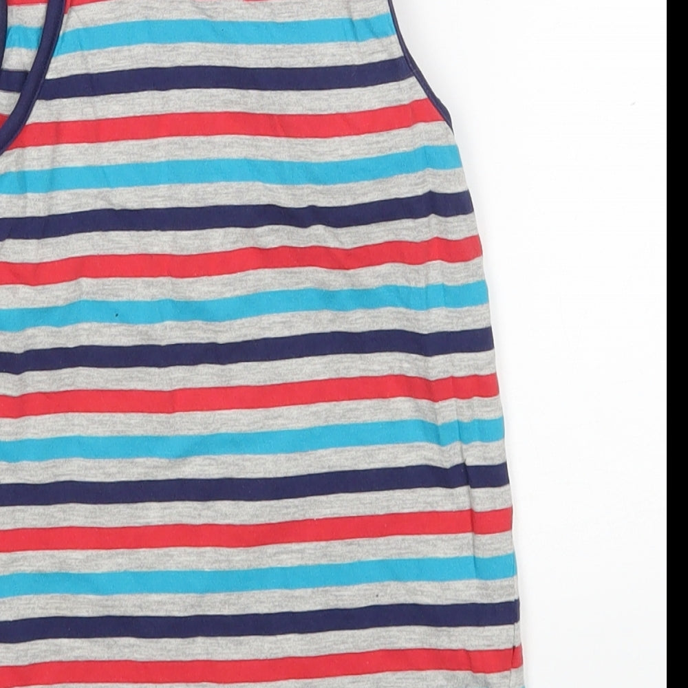 George Boys Multicoloured Striped Cotton Basic Tank Size 4-5 Years Round Neck