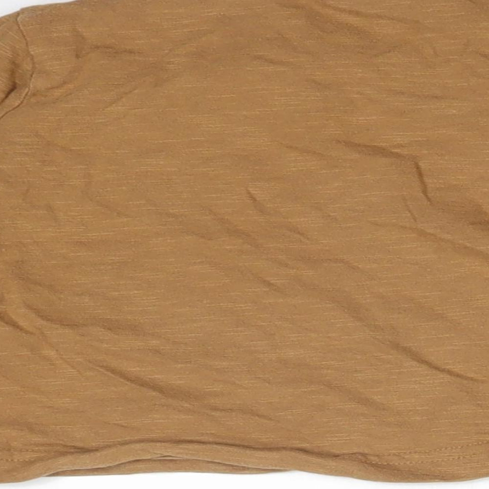Nutmeg Baby Brown Cotton Basic T-Shirt Size 9-12 Months Round Neck - MONSTROUS BUT CUTE