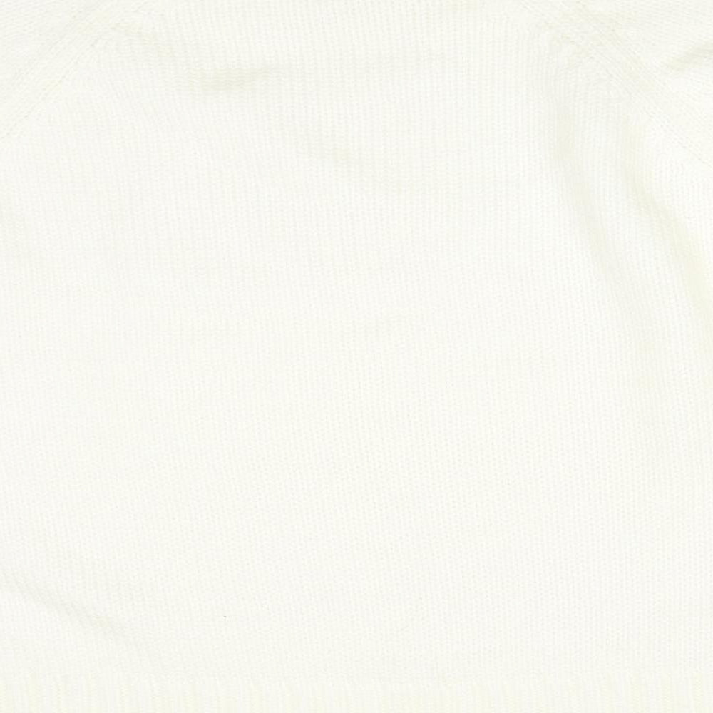FORNARI Womens White Acrylic Pullover Sweatshirt Size L
