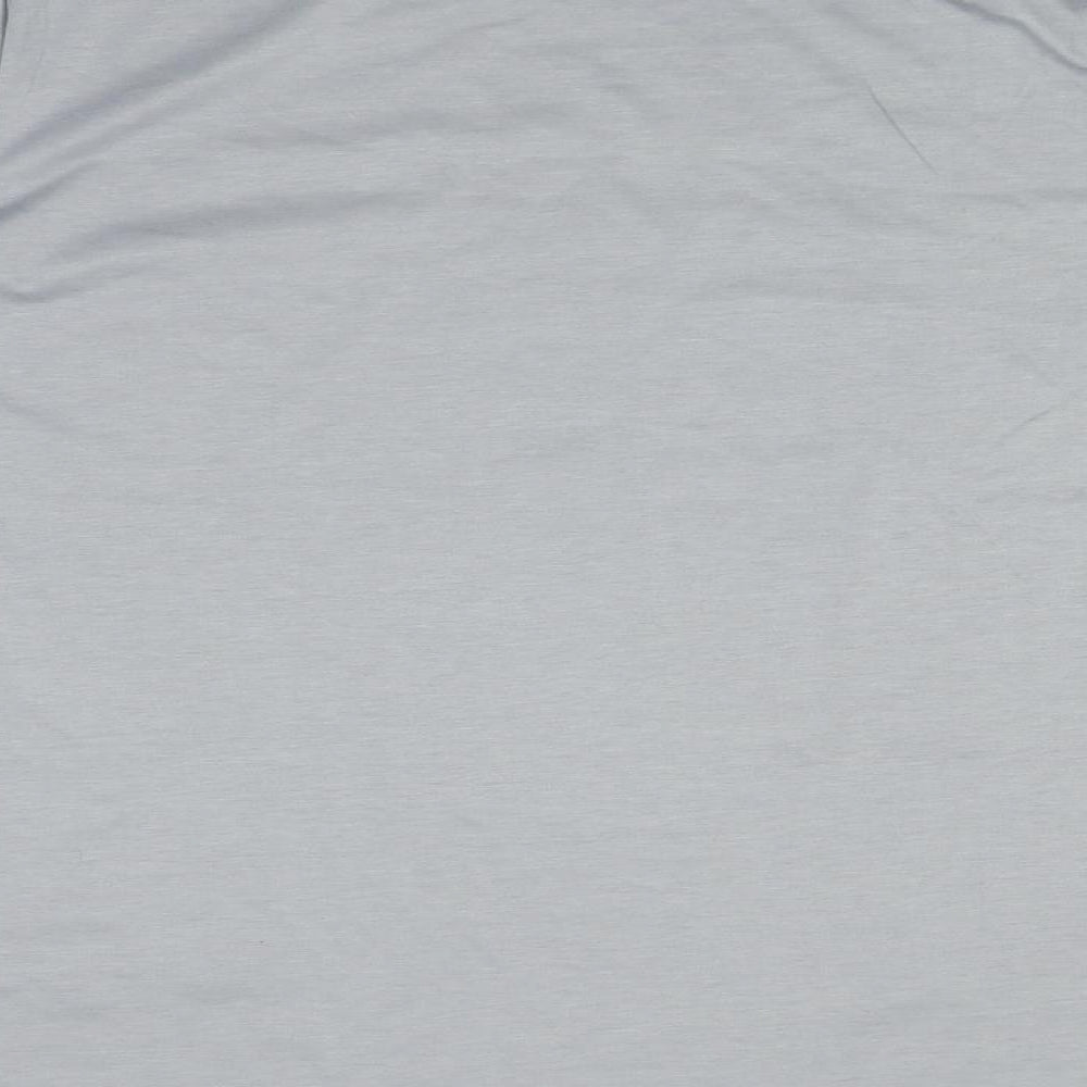 Preworn Womens Grey Polyester Basic T-Shirt Size L Round Neck - FAITH