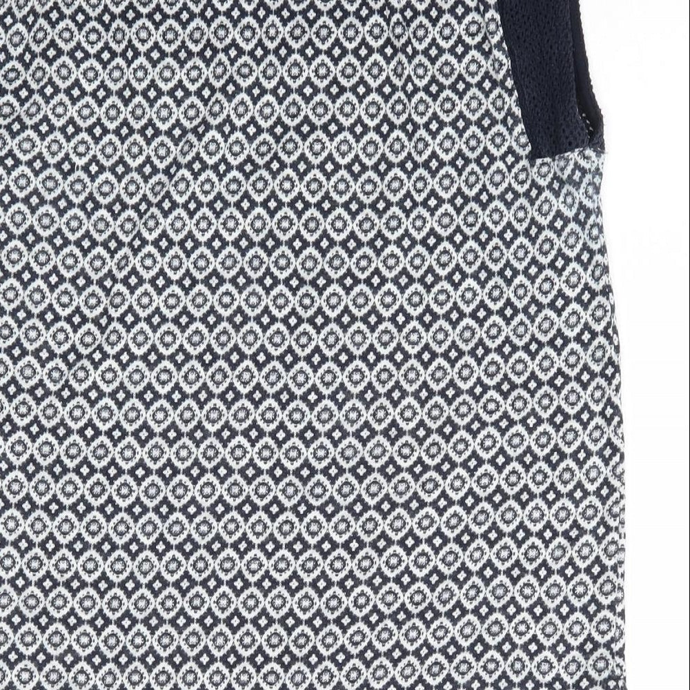 Marks & Spencer Womens Blue Cotton Basic Blouse Size 10 Round Neck