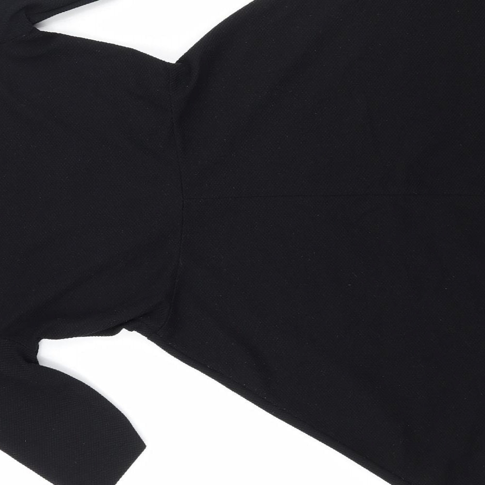 Topshop Womens Black Polyester A-Line Size 10 Round Neck Pullover