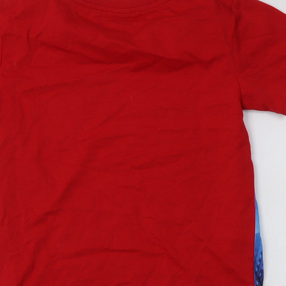 Dgfstm Girls Red Cotton Basic T-Shirt Size 5-6 Years Crew Neck
