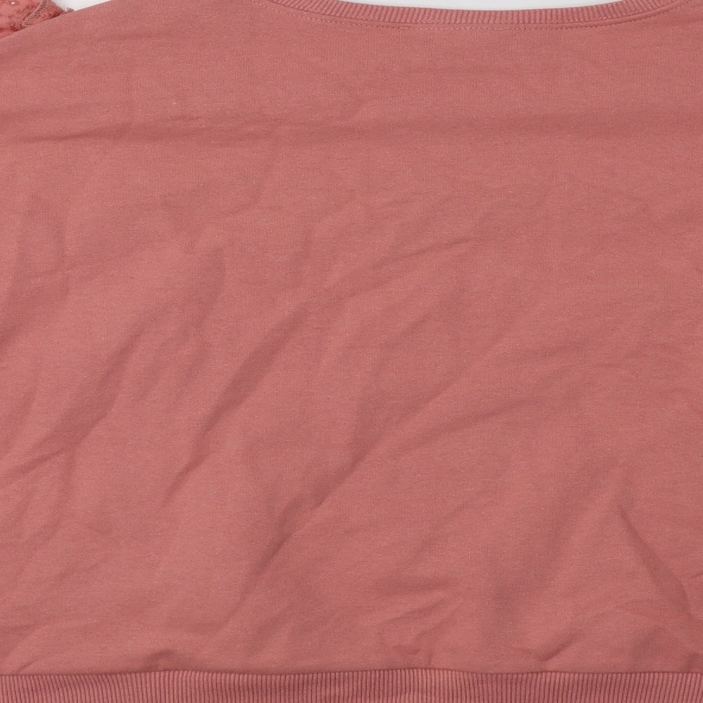 Warehouse Womens Pink Cotton Pullover Hoodie Size M