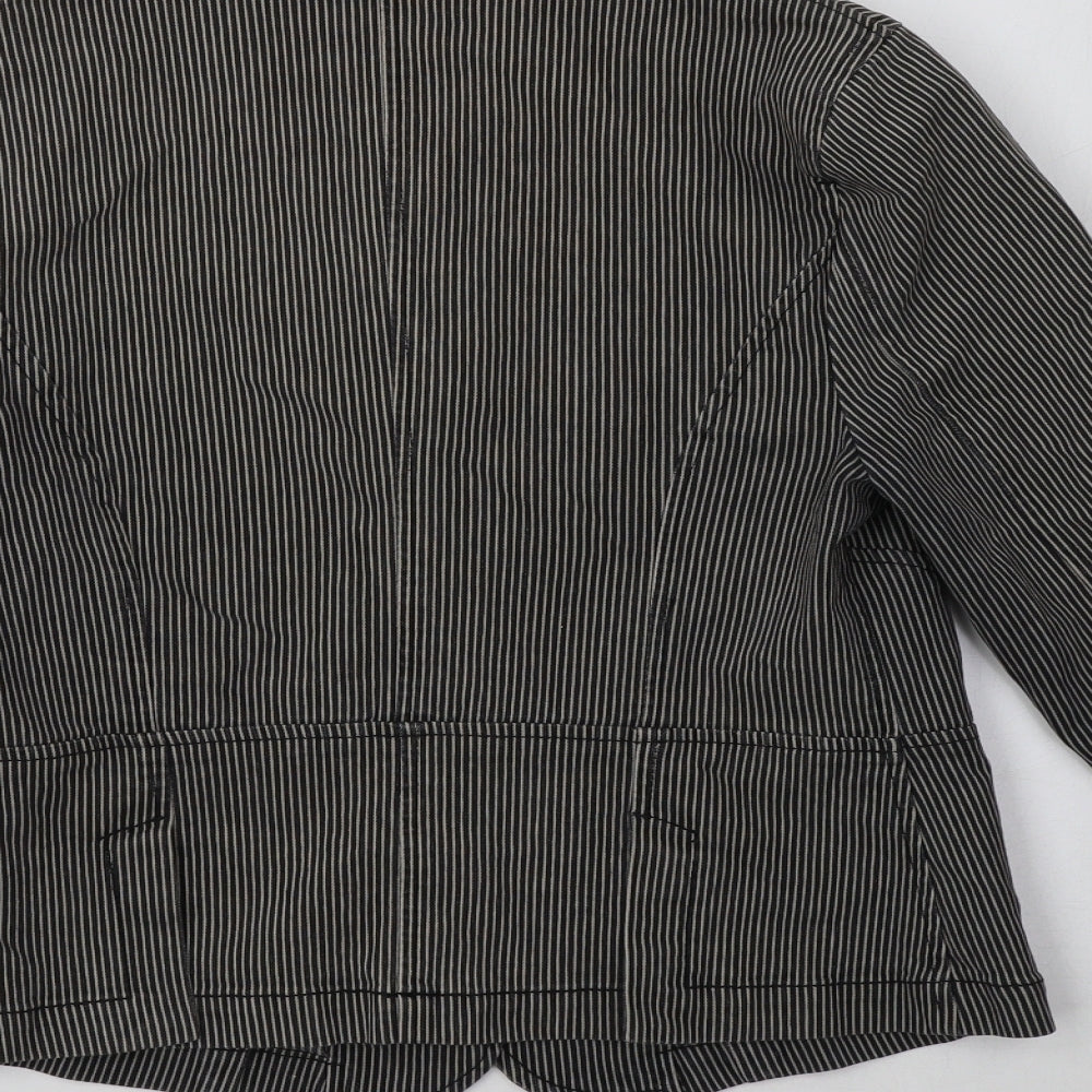 Dorothy Perkins Womens Grey Striped Jacket Blazer Size 12