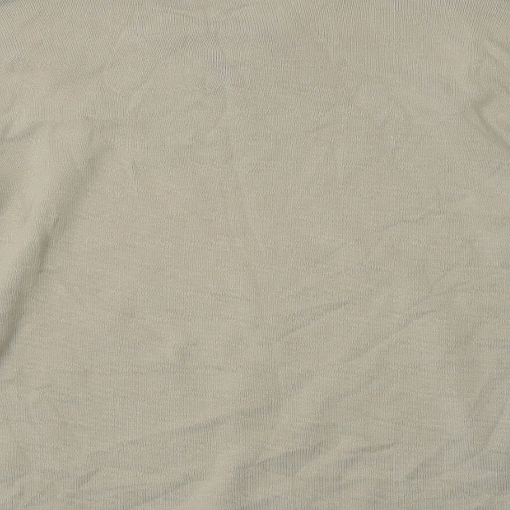 Marks & Spencer Mens Beige V-Neck Cotton Pullover Jumper Size M