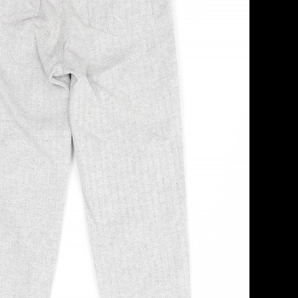 Preworn Boys Grey Herringbone Dress Pants Trousers Size 3 Years Regular - Grey Green