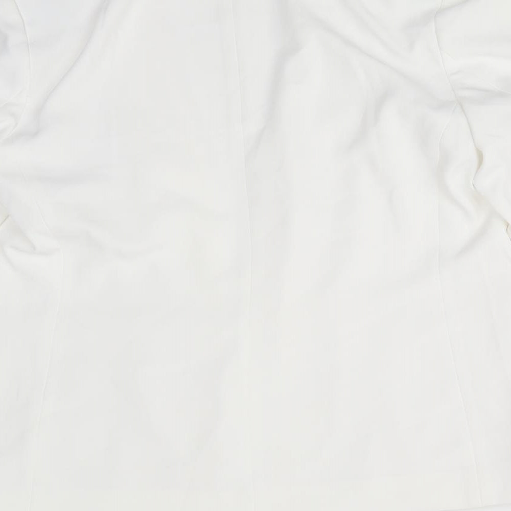 H&M Womens Ivory Jacket Size 14 - Mock Pockets