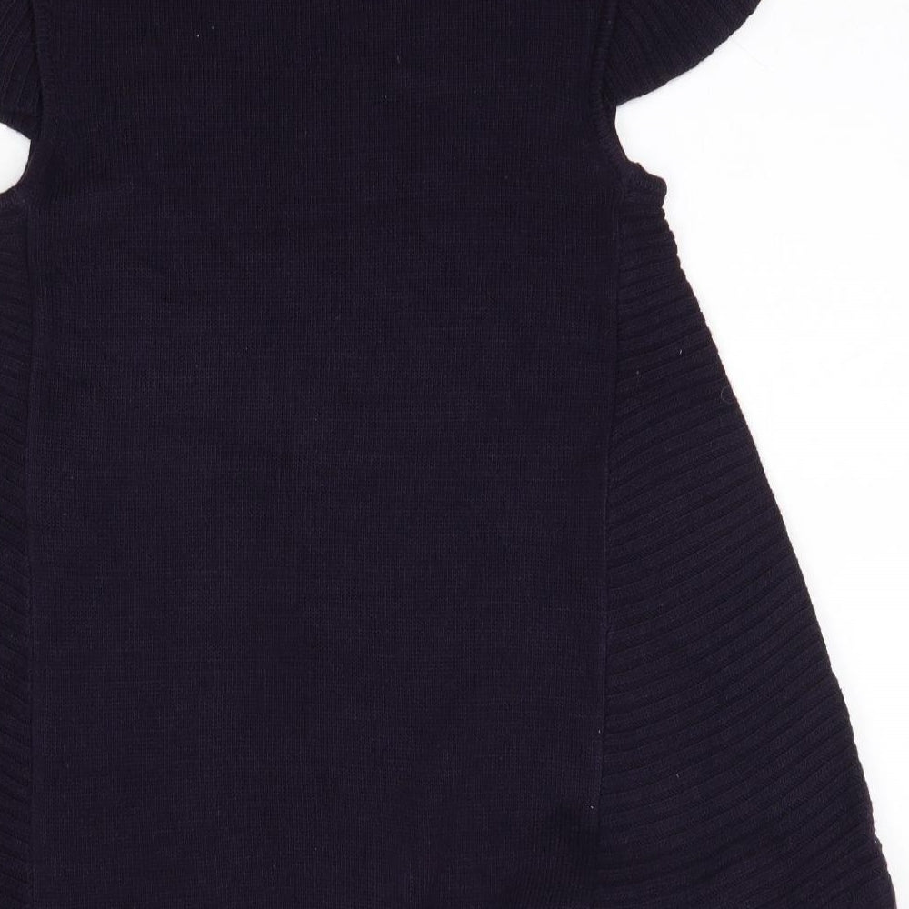 PORT Womens Purple Acrylic A-Line Size S High Neck