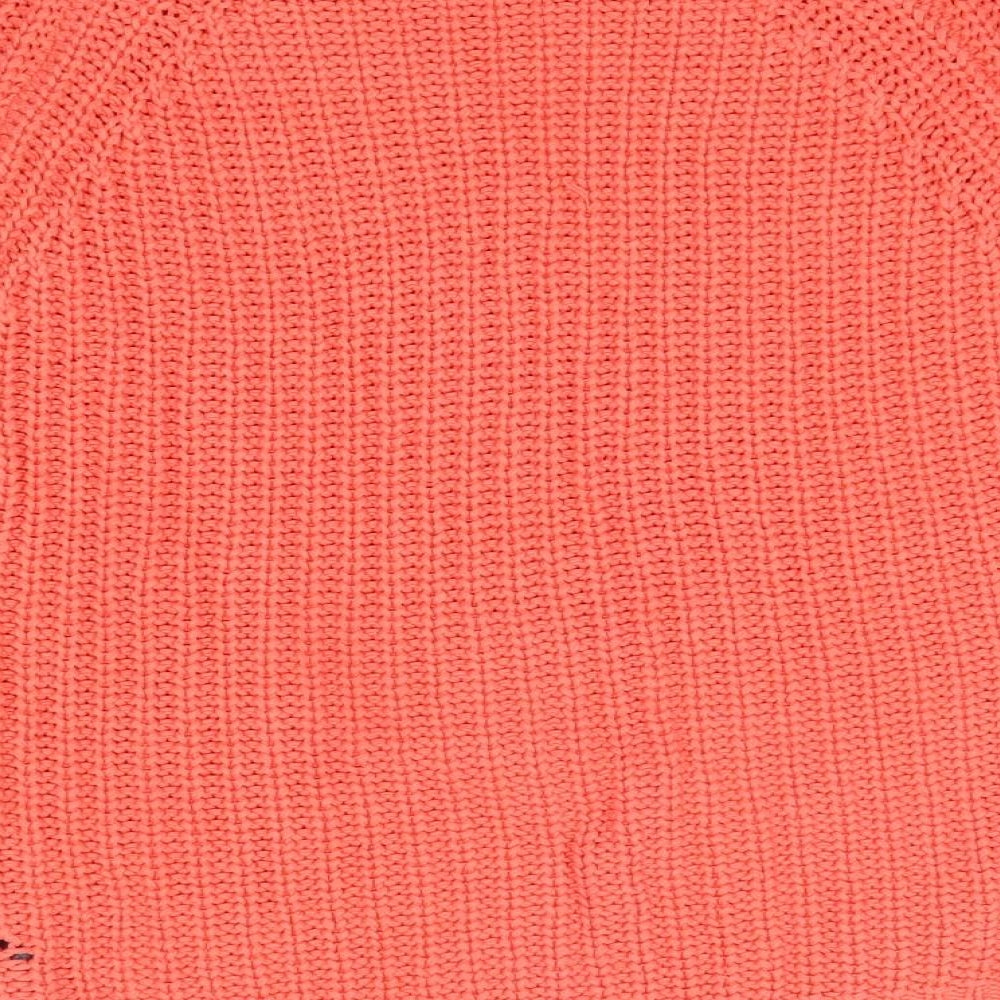 George Womens Orange Round Neck Cotton Pullover Jumper Size 8