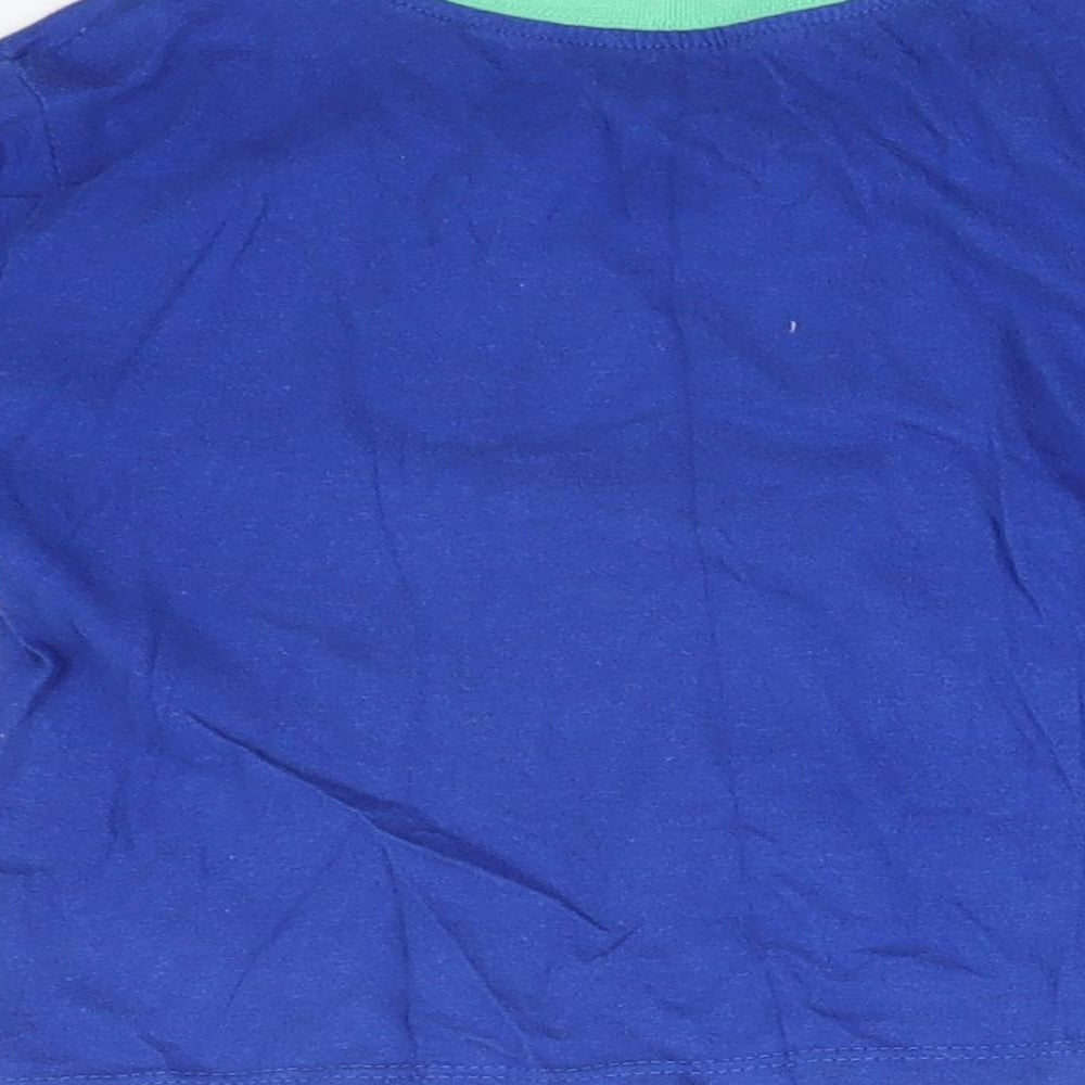 B&M Boys Blue Cotton Basic T-Shirt Size 3-4 Years Crew Neck - DINO DUDE