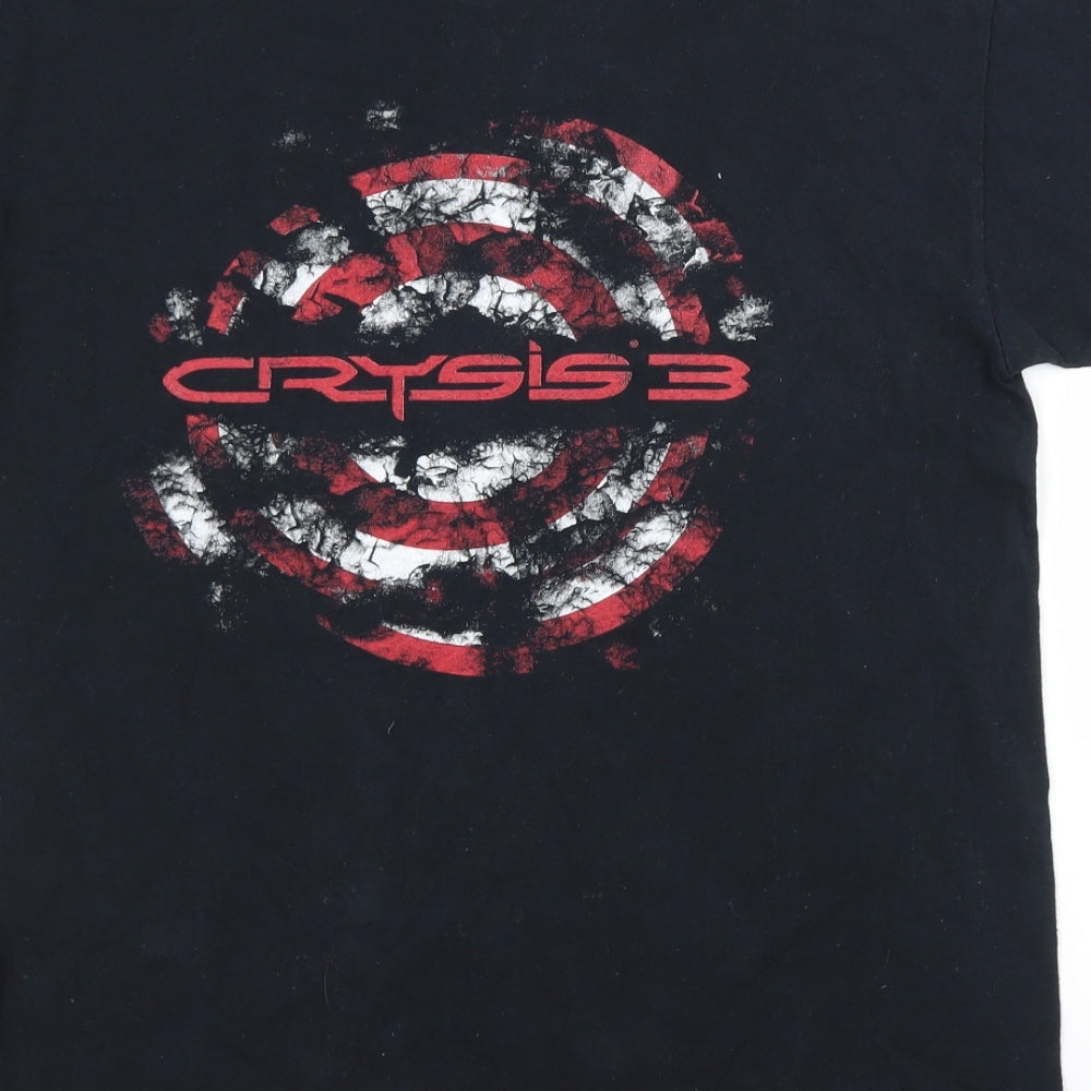 Gildan Mens Black Cotton T-Shirt Size M Crew Neck - CRYSIS 3 VIDEO GAME