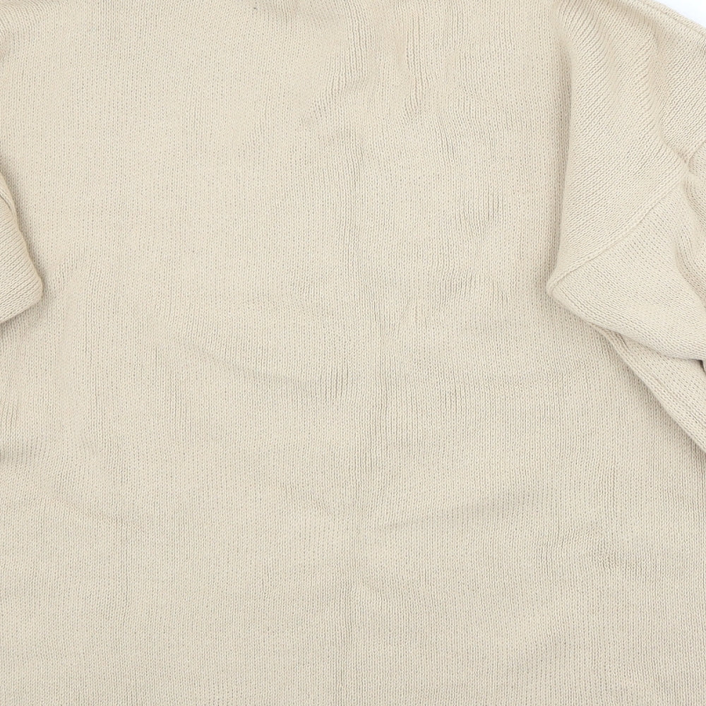Misspap Womens Beige Roll Neck Acrylic Pullover Jumper Size L