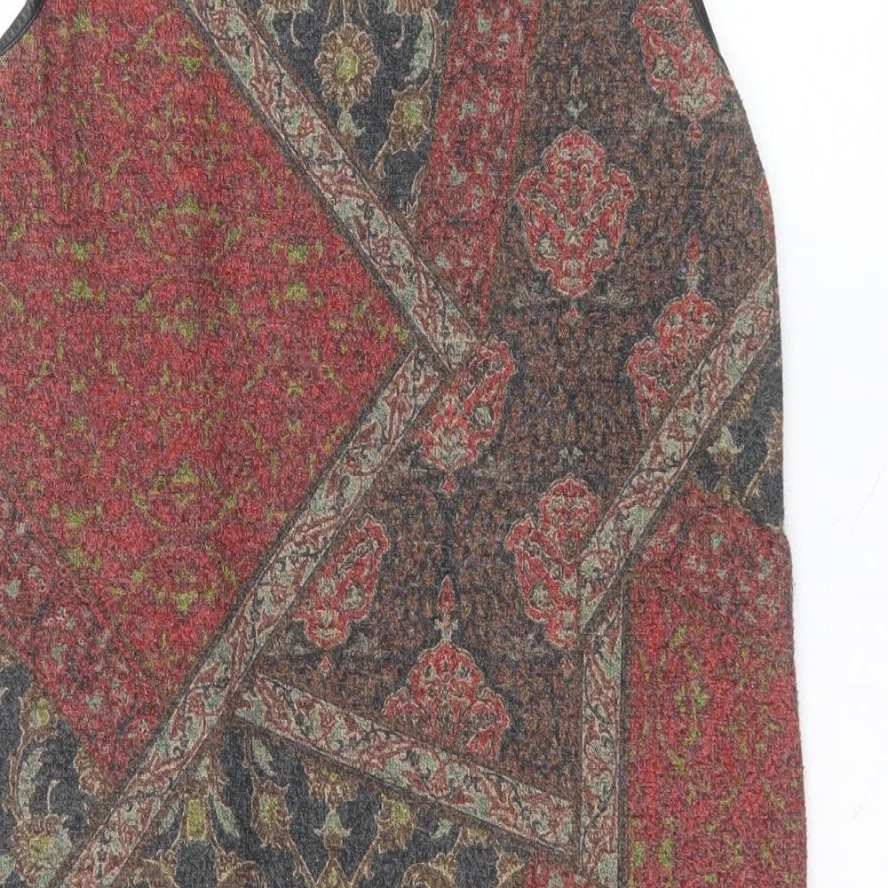 Jaune Rouge Womens Red Polyester Basic Blouse Size M Roll Neck