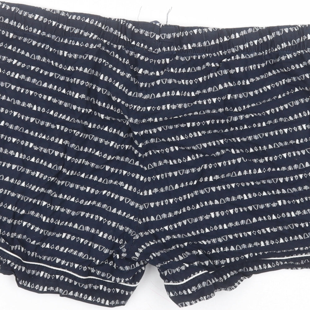 Pieces Womens Blue Cotton Paperbag Shorts Size XL Regular