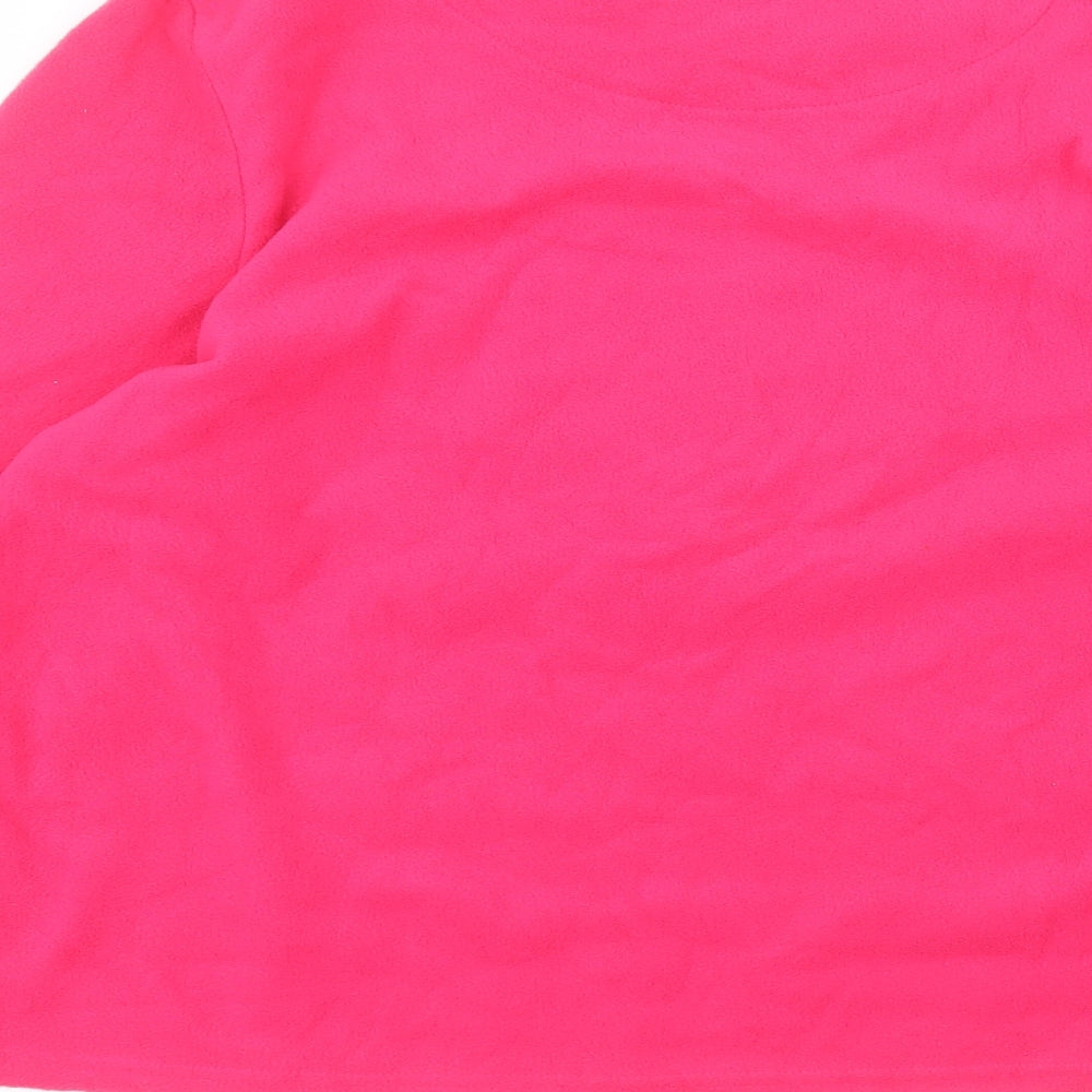 Snuggly and warm Womens Pink Round Neck Polyester Pullover Jumper Size L