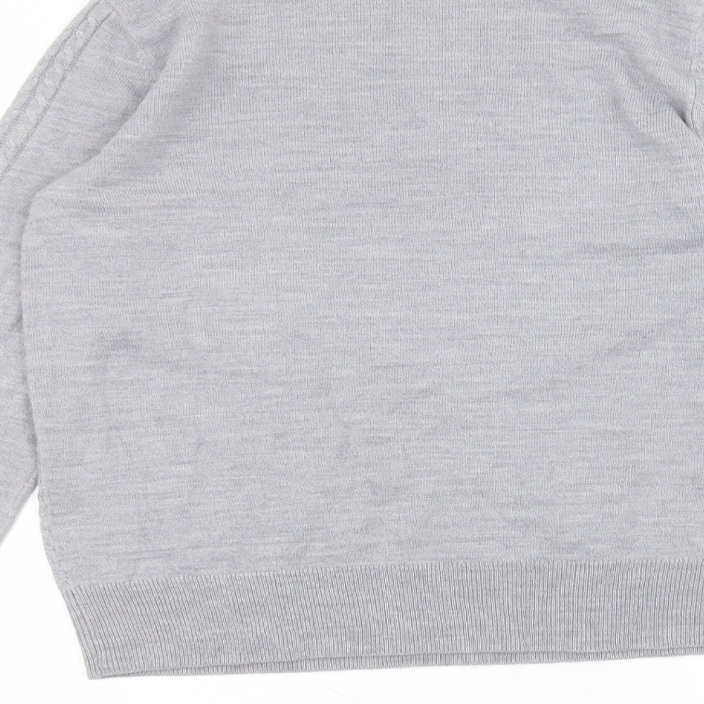 Matalan Womens Grey Round Neck Acrylic Pullover Jumper Size 12