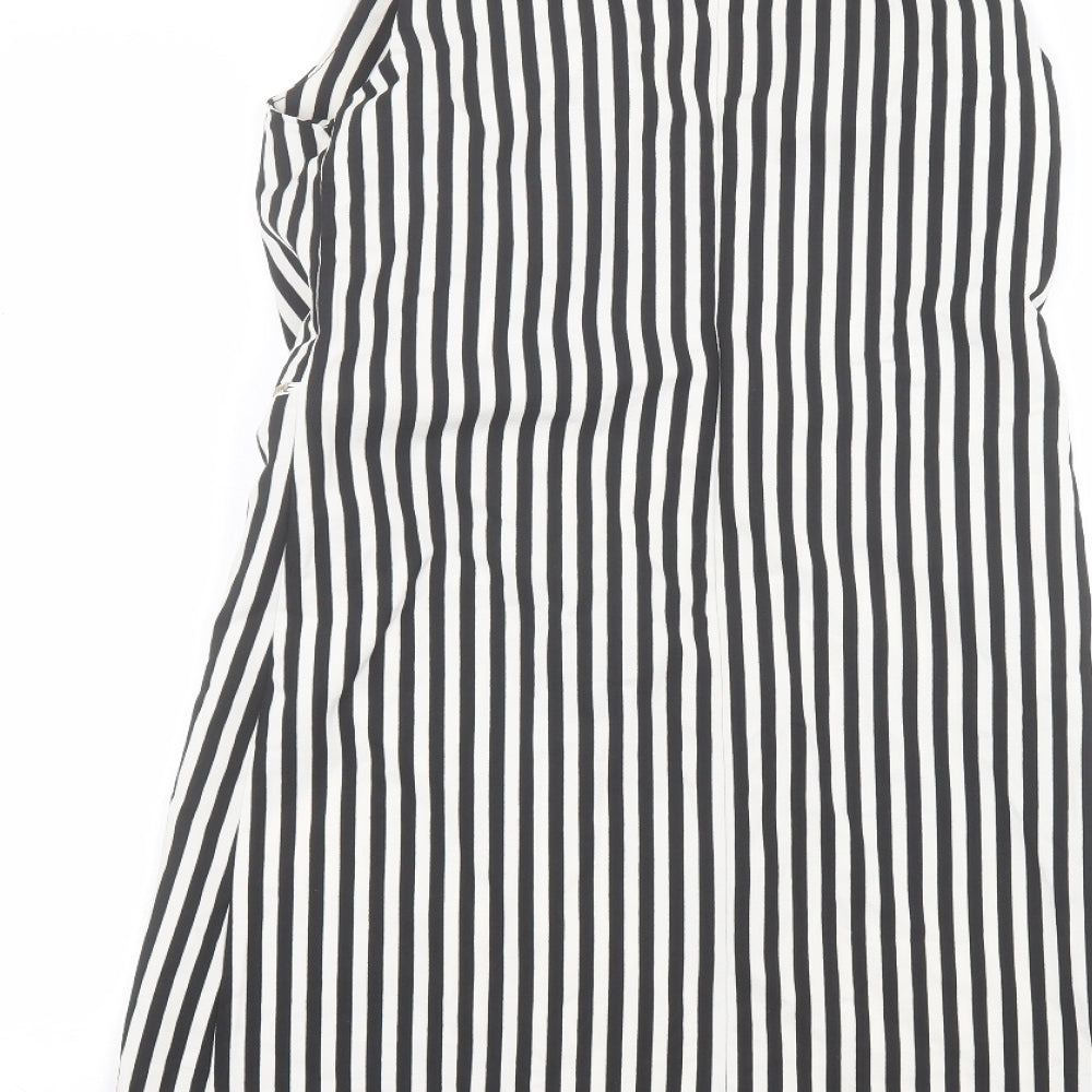 Helly Womens White Striped Polyester A-Line Size S Collared