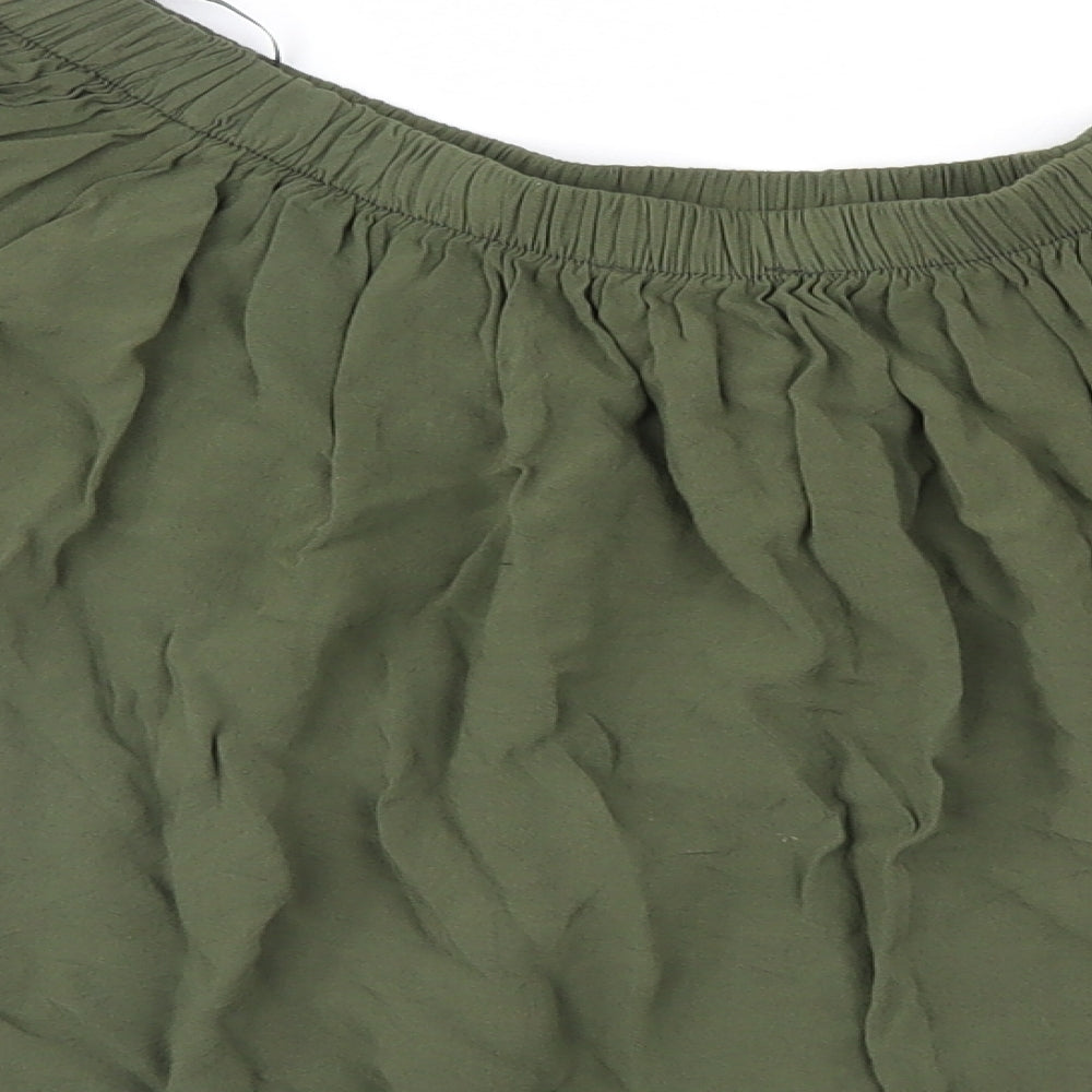 Select Womens Green Viscose Basic T-Shirt Size 10 Round Neck