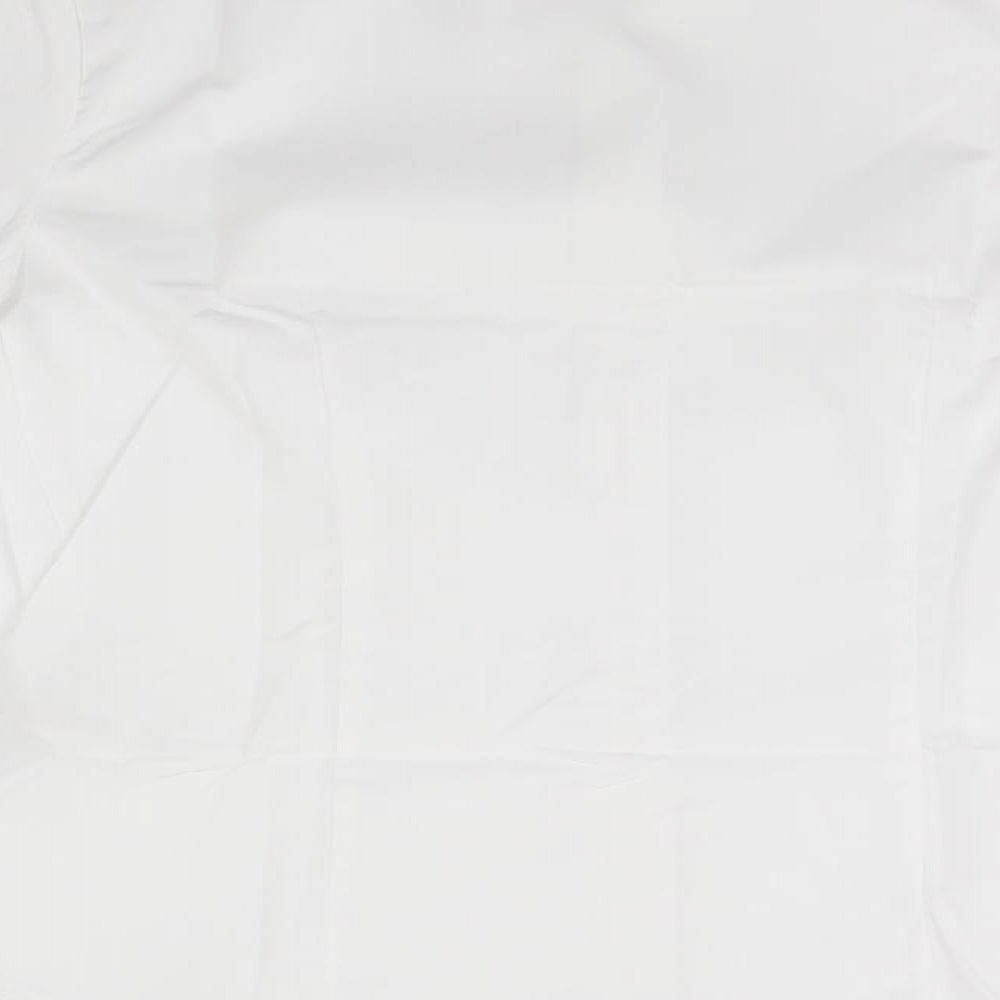 disley Womens White Polyester Basic Button-Up Size 8 Collared