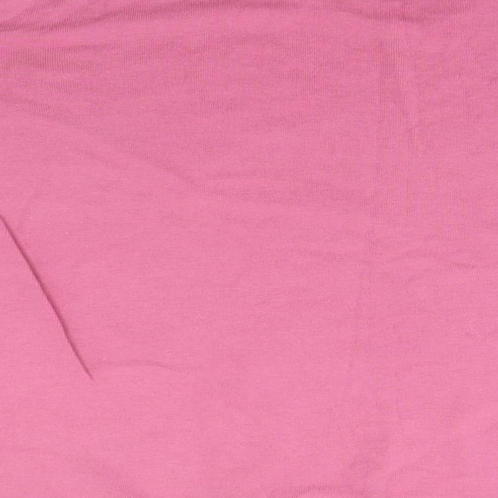 EWM Womens Pink Round Neck Cotton Pullover Jumper Size 18
