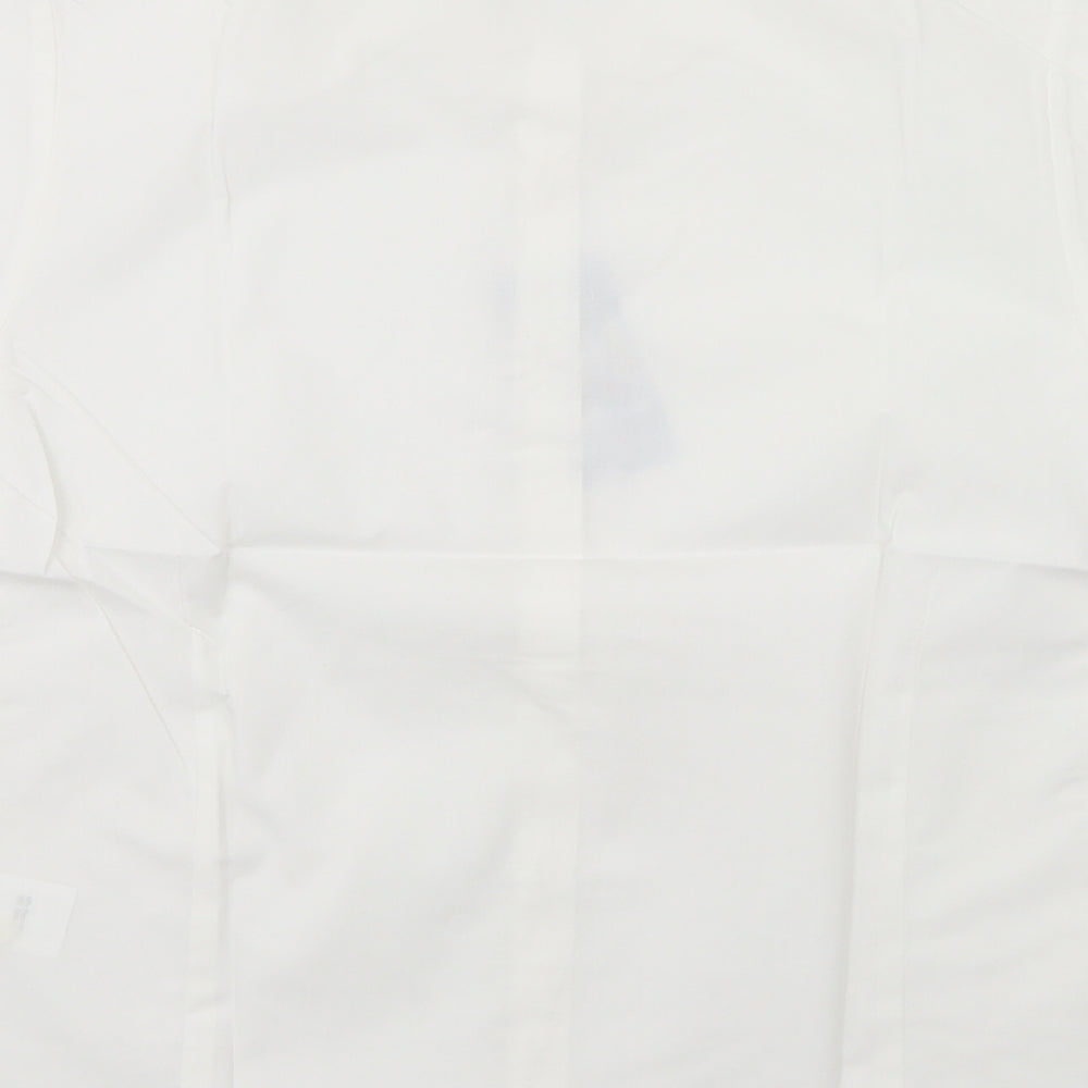 Premier Womens White Polyester Basic Button-Up Size 8 Collared