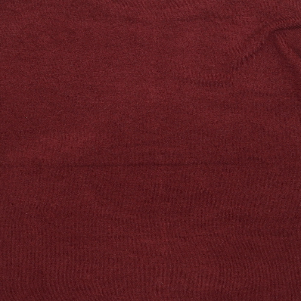 Pep&Co Pep and Co Womens Red Round Neck Acrylic Pullover Jumper Size 10 - Button Sleeve Detail