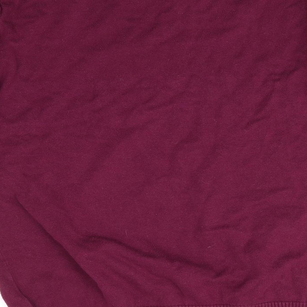 Avenue Mens Purple Round Neck Cotton Pullover Jumper Size M - Shoulder Detail Burgandy