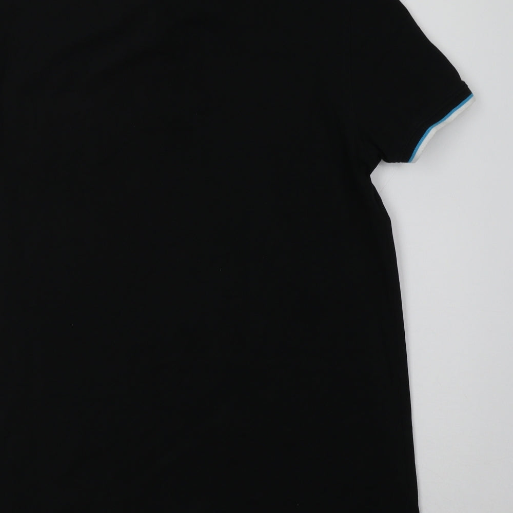 John Devin Mens Black Cotton Polo Size L Collared