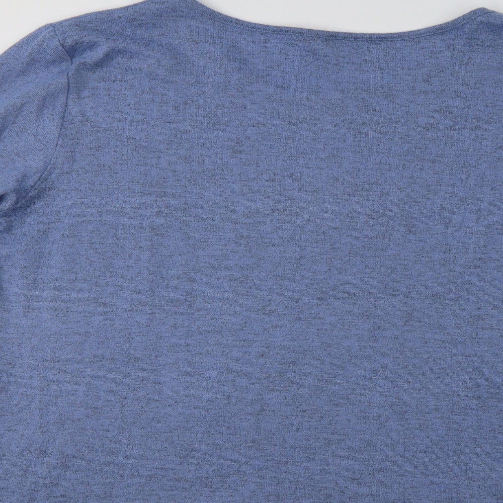 Ellie B. Womens Blue Crew Neck Polyester Pullover Jumper Size XL