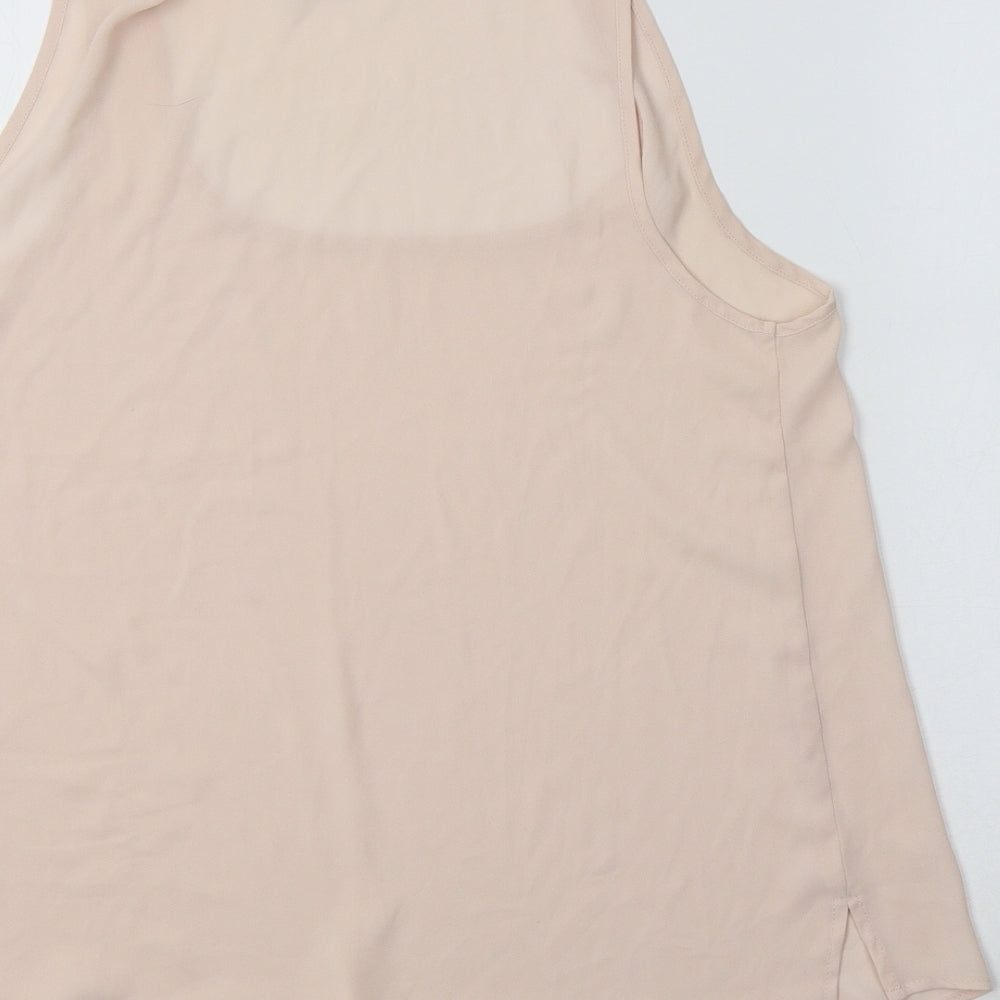 Topshop Womens Pink Polyester Basic Tank Size 10 Scoop Neck