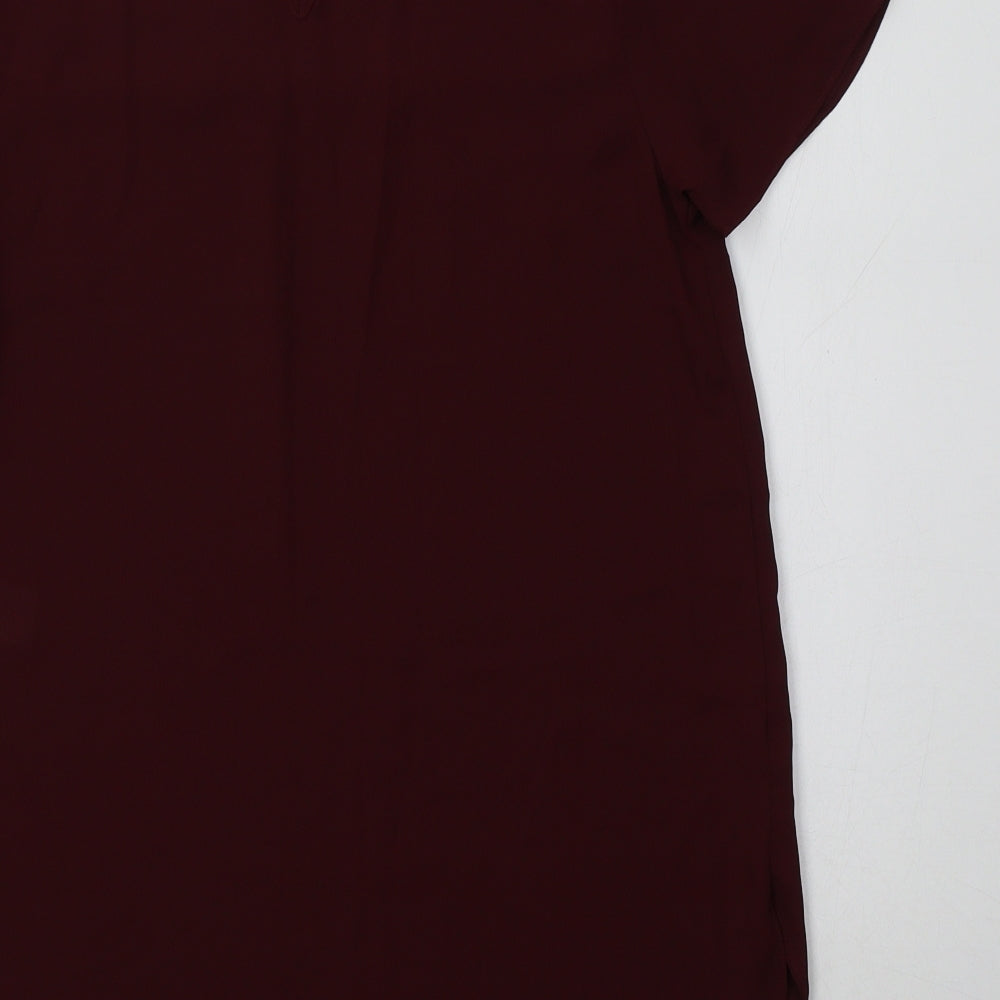 New Look Womens Purple Polyester Basic Blouse Size 10 Round Neck - Lace Detail