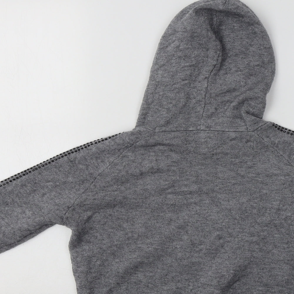 Primark Girls Grey Viscose Pullover Hoodie Size 8-9 Years