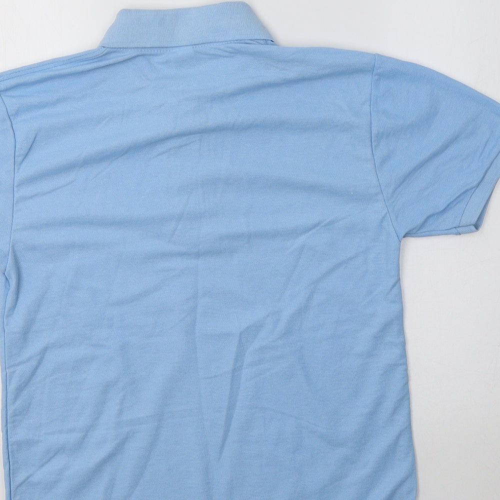 Fruit of the Loom Mens Blue Polyester Polo Size S Collared