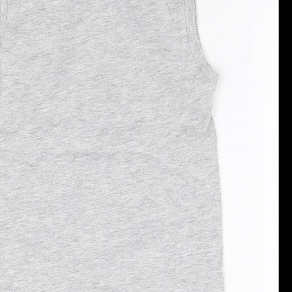 Matalan Girls Grey Cotton Basic Tank Size 6 Years Round Neck