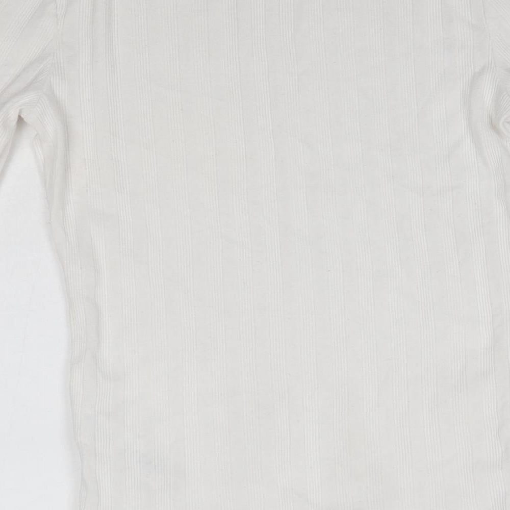 New Look Womens White Polyester Basic Blouse Size 10 Round Neck
