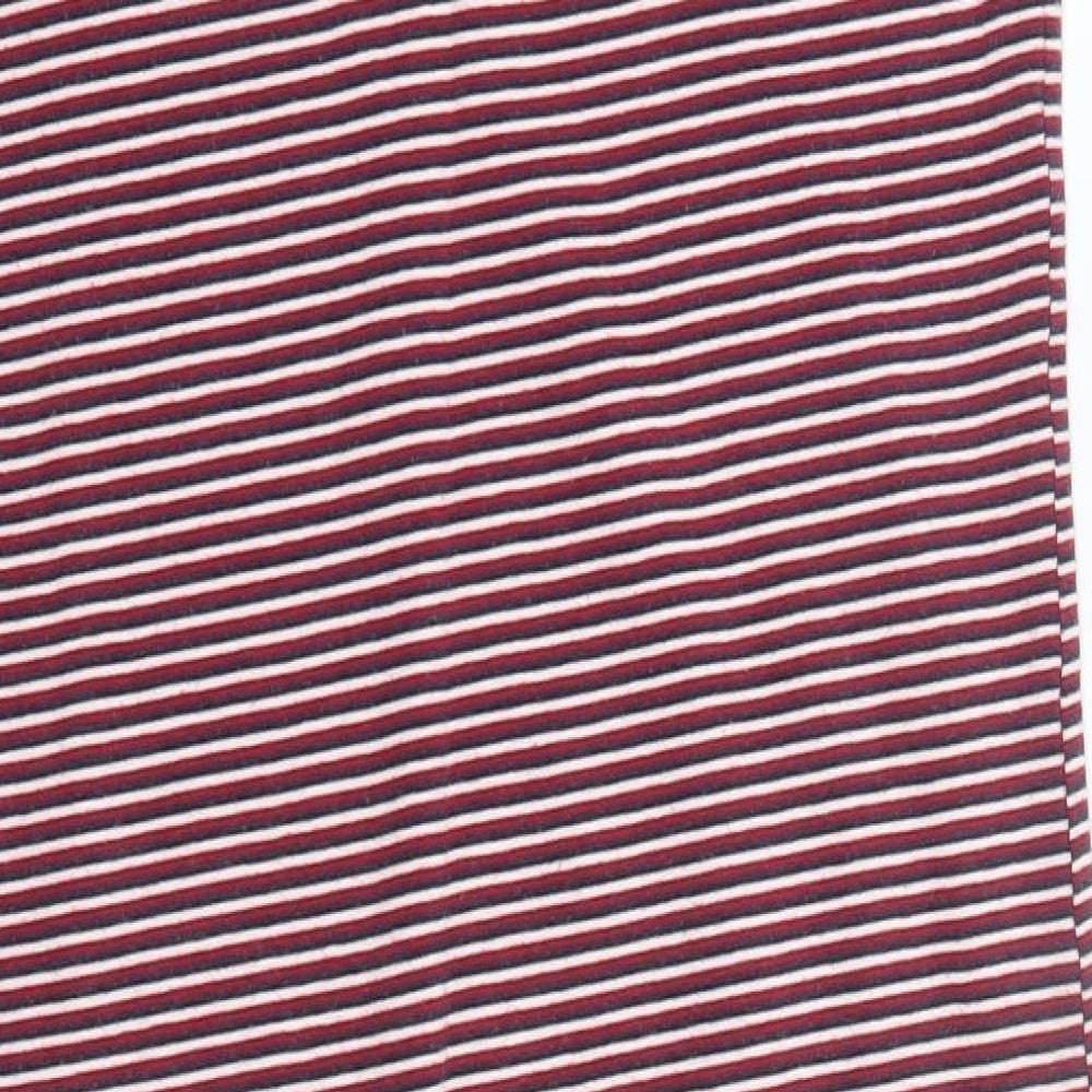 Shana Womens Red Striped 100% Cotton Tank Dress Size L Round Neck