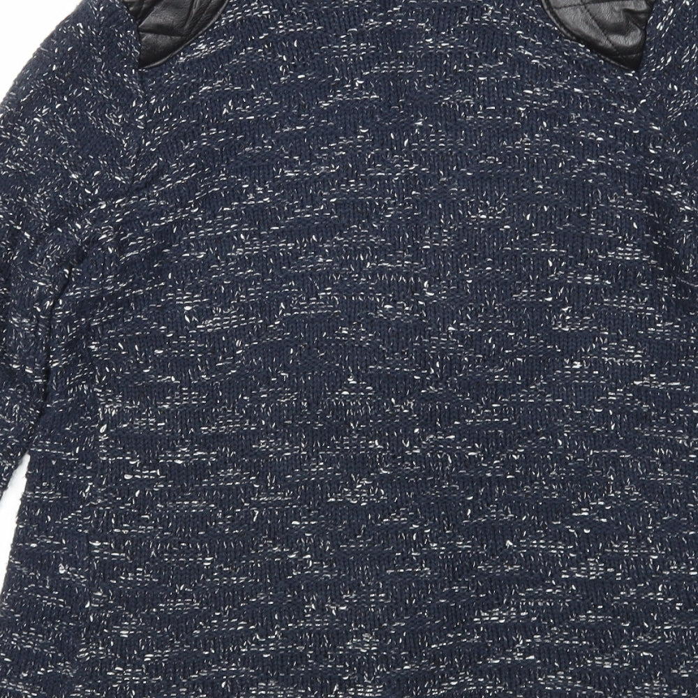 Quiz Womens Blue V-Neck Polyester Cardigan Jumper Size S