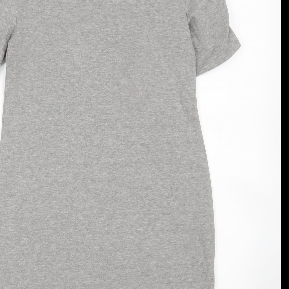ASOS Womens Grey Polyester Jumper Dress Size 8 Round Neck