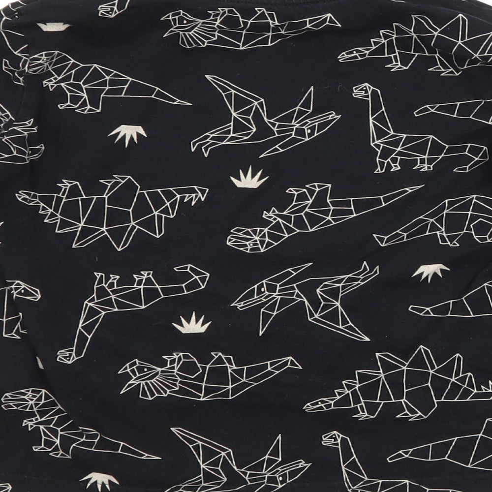 F&F Boys Black Animal Print Cotton Pyjama Top Size 5-6 Years - DINOSAURS