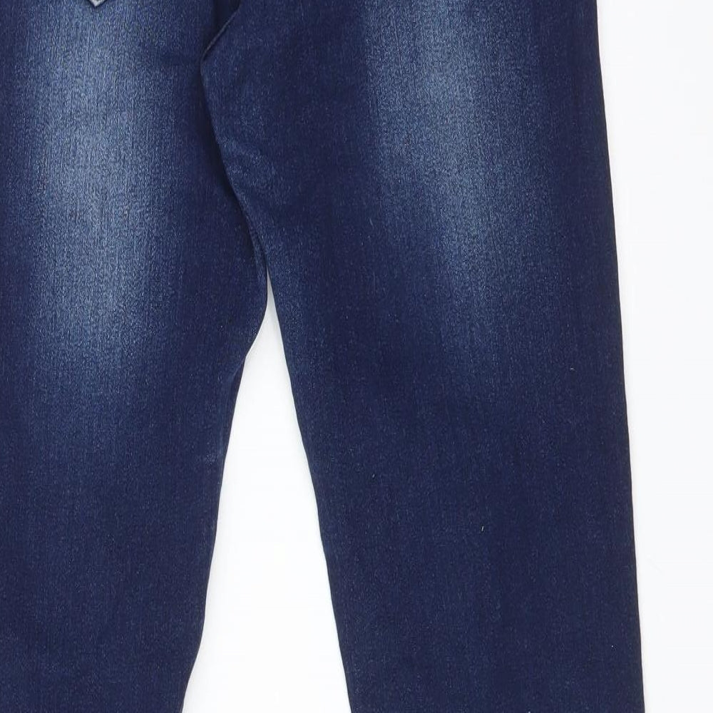 HOT BOTTOM Womens Blue Cotton Skinny Jeans Size L L31 in Regular
