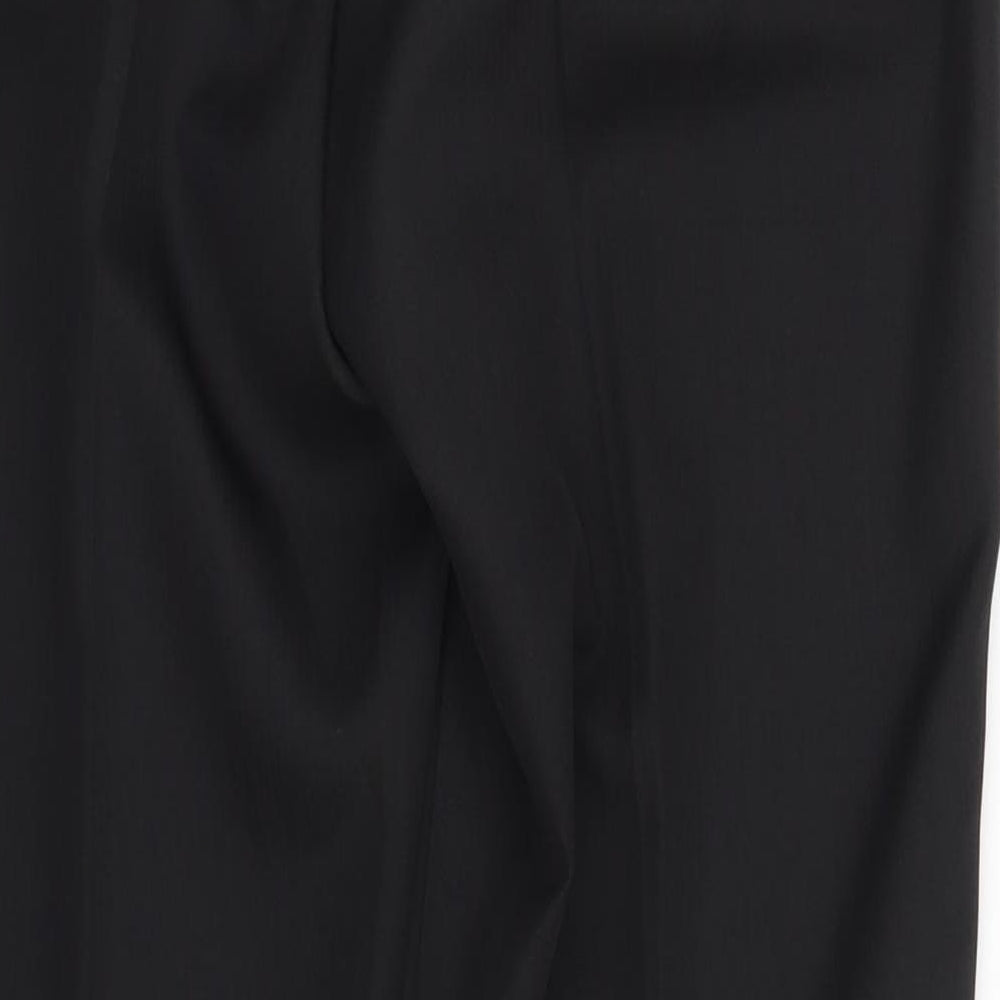 TU Womens Black Polyester Trousers Size 12 L28 in Regular