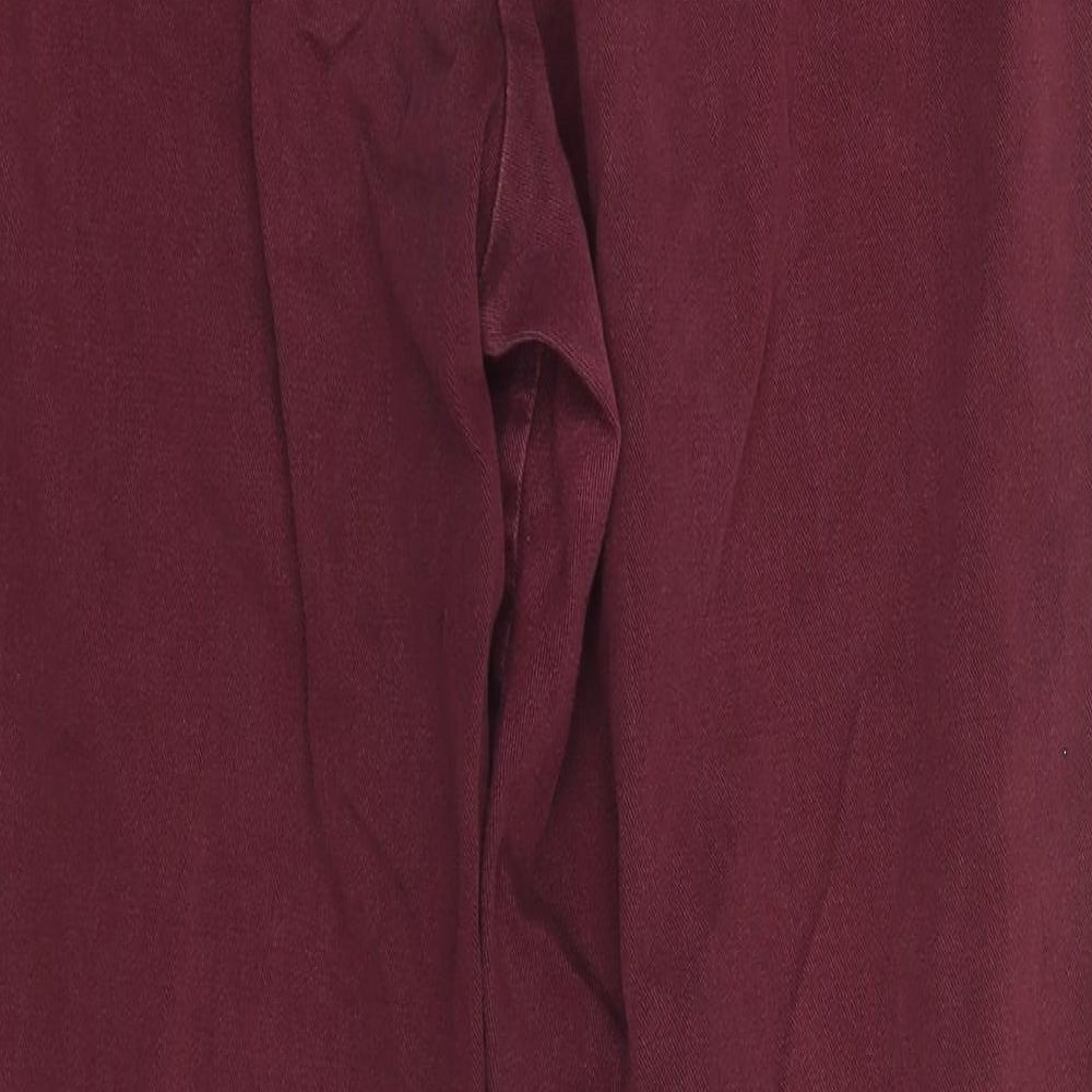 Berkertex Womens Red Cotton Trousers Size 14 L28 in Regular